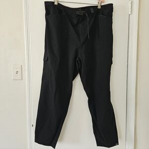 One Bone Men E 45-49 Cargo Pants Black Belt Stretch OB193 Performance Nylon